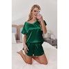 image:imageEkouaer Women Satin Pajamas Set Ruffle Sleeves Silk Pj Set Soft V Neck Sleepwear LoungewearGreen
