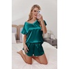 image:imageEkouaer Women Satin Pajamas Set Ruffle Sleeves Silk Pj Set Soft V Neck Sleepwear LoungewearTeal