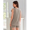 image:imageEkouaer Womens 2 Piece Lounge Set Ribbed Knit Pajamas Sleeveless Sleepwear Biker Shorts Loungewear Outfit SXXLKhaki