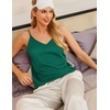 image:imageEkouaer Womens 2Pack Silk Satin Camisole Tank Top V Neck Sexy Cross Back Spaghetti Strap Cami Sleeveless Lounge Tops SXXLEvergreen
