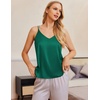image:imageEkouaer Womens 2Pack Silk Satin Camisole Tank Top V Neck Sexy Cross Back Spaghetti Strap Cami Sleeveless Lounge Tops SXXLEvergreen