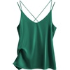 image:imageEkouaer Womens 2Pack Silk Satin Camisole Tank Top V Neck Sexy Cross Back Spaghetti Strap Cami Sleeveless Lounge Tops SXXLEvergreen