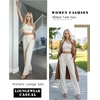 image:imageEkouaer Womens 4 Piece Lounge Sets Ribbed Knit Crop Tank Top and Shorts Pants Casual Outfits01 Light Coffee