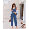 image:imageEkouaer Womens 4 Piece Lounge Sets Ribbed Knit Crop Tank Top and Shorts Pants Casual OutfitsBlue Gray