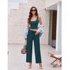 image:imageEkouaer Womens 4 Piece Lounge Sets Ribbed Knit Crop Tank Top and Shorts Pants Casual OutfitsLake Green