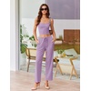 image:imageEkouaer Womens 4 Piece Lounge Sets Ribbed Knit Crop Tank Top and Shorts Pants Casual OutfitsLavender Frost
