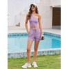 image:imageEkouaer Womens 4 Piece Lounge Sets Ribbed Knit Crop Tank Top and Shorts Pants Casual OutfitsLavender Frost