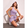image:imageEkouaer Womens 4 Piece Lounge Sets Ribbed Knit Crop Tank Top and Shorts Pants Casual OutfitsLavender Frost