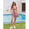 image:imageEkouaer Womens 4 Piece Lounge Sets Ribbed Knit Crop Tank Top and Shorts Pants Casual OutfitsMisty Rose