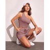 image:imageEkouaer Womens 4 Piece Lounge Sets Ribbed Knit Crop Tank Top and Shorts Pants Casual OutfitsMisty Rose