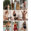 image:imageEkouaer Womens 4 Piece Lounge Sets Ribbed Knit Crop Tank Top and Shorts Pants Casual OutfitsPink