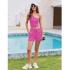image:imageEkouaer Womens 4 Piece Lounge Sets Ribbed Knit Crop Tank Top and Shorts Pants Casual OutfitsPink Bow