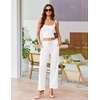 image:imageEkouaer Womens 4 Piece Lounge Sets Ribbed Knit Crop Tank Top and Shorts Pants Casual OutfitsWhite