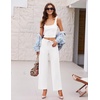 image:imageEkouaer Womens 4 Piece Lounge Sets Ribbed Knit Crop Tank Top and Shorts Pants Casual OutfitsWhite