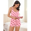image:imageEkouaer Womens Cami Pajama Set Sleeveless Racerback Tank Top Pjs Soft SleepwearStrawberry