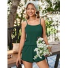 image:imageEkouaer Womens Cami Pajama Sets 2 Piece Ribbed Knit PJs Soft Lingerie Sleeveless Tank Top and Shorts Camisole Lounge SetBright Green