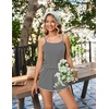image:imageEkouaer Womens Cami Pajama Sets 2 Piece Ribbed Knit PJs Soft Lingerie Sleeveless Tank Top and Shorts Camisole Lounge SetLight Grey