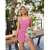 image:imageEkouaer Womens Cami Pajama Sets 2 Piece Ribbed Knit PJs Soft Lingerie Sleeveless Tank Top and Shorts Camisole Lounge SetPink
