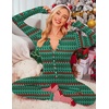 image:imageEkouaer Womens Onesie Adult Button One Piece Pajama Long Sleeve Onesie Pajamas Jumpsuit Sleepwear for WomenChristmas Stockings