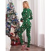 image:imageEkouaer Womens Onesie Adult Button One Piece Pajama Long Sleeve Onesie Pajamas Jumpsuit Sleepwear for WomenGreen Santa