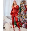 image:imageEkouaer Womens Onesie Adult Button One Piece Pajama Long Sleeve Onesie Pajamas Jumpsuit Sleepwear for WomenPlaid