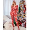image:imageEkouaer Womens Onesie Adult Button One Piece Pajama Long Sleeve Onesie Pajamas Jumpsuit Sleepwear for WomenSnowflake