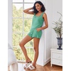 image:imageEkouaer Womens Pajama Set Shorts Sleeveless Lounge Sets Summer 2 Piece Pjs Tank Top and Shorts with PocketsMint Green