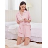 image:imageEkouaer Womens Pajama Sets 2 Piece Cotton Pjs Button Down Sleepwear Short Sleeve Lounge Set with PocketsPink