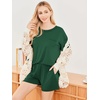 image:imageEkouaer Womens Pajama Sets 2 Piece Short Sleeve Lounge Sets Soft Crew Neck Top and Shorts Sleepwear 2026Bright Green