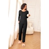 image:imageEkouaer Womens Pajama Sets 2 Piece Sleepwear Soft Pajamas Long Sleeve Pjs Comfy Loungewear SXXLBlack