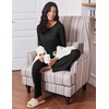 image:imageEkouaer Womens Pajama Sets 2 Piece Sleepwear Soft Pajamas Long Sleeve Pjs Comfy Loungewear SXXLBlack