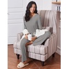 image:imageEkouaer Womens Pajama Sets 2 Piece Sleepwear Soft Pajamas Long Sleeve Pjs Comfy Loungewear SXXLBlack Stripe
