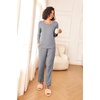 image:imageEkouaer Womens Pajama Sets 2 Piece Sleepwear Soft Pajamas Long Sleeve Pjs Comfy Loungewear SXXLBlack Stripe