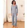 image:imageEkouaer Womens Pajama Sets 2 Piece Sleepwear Soft Pajamas Long Sleeve Pjs Comfy Loungewear SXXLBlack Stripe