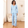 image:imageEkouaer Womens Pajama Sets 2 Piece Sleepwear Soft Pajamas Long Sleeve Pjs Comfy Loungewear SXXLBlue Star