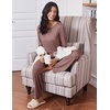 image:imageEkouaer Womens Pajama Sets 2 Piece Sleepwear Soft Pajamas Long Sleeve Pjs Comfy Loungewear SXXLBrown