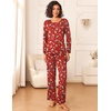 image:imageEkouaer Womens Pajama Sets 2 Piece Sleepwear Soft Pajamas Long Sleeve Pjs Comfy Loungewear SXXLChristmas Red Snowman