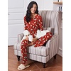 image:imageEkouaer Womens Pajama Sets 2 Piece Sleepwear Soft Pajamas Long Sleeve Pjs Comfy Loungewear SXXLChristmas Red Snowman