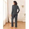 image:imageEkouaer Womens Pajama Sets 2 Piece Sleepwear Soft Pajamas Long Sleeve Pjs Comfy Loungewear SXXLDark Gray