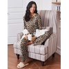 image:imageEkouaer Womens Pajama Sets 2 Piece Sleepwear Soft Pajamas Long Sleeve Pjs Comfy Loungewear SXXLLeopard