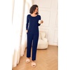 image:imageEkouaer Womens Pajama Sets 2 Piece Sleepwear Soft Pajamas Long Sleeve Pjs Comfy Loungewear SXXLNavy Blue