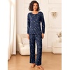 image:imageEkouaer Womens Pajama Sets 2 Piece Sleepwear Soft Pajamas Long Sleeve Pjs Comfy Loungewear SXXLNavy Blue Star
