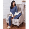 image:imageEkouaer Womens Pajama Sets 2 Piece Sleepwear Soft Pajamas Long Sleeve Pjs Comfy Loungewear SXXLNavy Dots