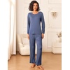 image:imageEkouaer Womens Pajama Sets 2 Piece Sleepwear Soft Pajamas Long Sleeve Pjs Comfy Loungewear SXXLNavy Dots