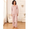 image:imageEkouaer Womens Pajama Sets 2 Piece Sleepwear Soft Pajamas Long Sleeve Pjs Comfy Loungewear SXXLPink Stripe