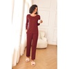 image:imageEkouaer Womens Pajama Sets 2 Piece Sleepwear Soft Pajamas Long Sleeve Pjs Comfy Loungewear SXXLWine Red