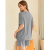 image:imageEkouaer Womens Pajama Sets Short Sleeve Ribbed Knit Pjs Soft Summer Sleepwear 2 Piece Lounge SetsGrey