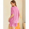 image:imageEkouaer Womens Pajama Sets Short Sleeve Ribbed Knit Pjs Soft Summer Sleepwear 2 Piece Lounge SetsHot Pink