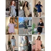 image:imageEkouaer Womens Pajama Sets Short Sleeve Ribbed Knit Pjs Soft Summer Sleepwear 2 Piece Lounge SetsLight Blue