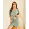 image:imageEkouaer Womens Pajama Sets Short Sleeve Ribbed Knit Pjs Soft Summer Sleepwear 2 Piece Lounge SetsLight Green